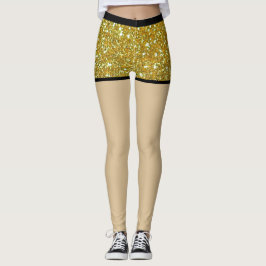 Golden Glitzer Glam Glitzern Metal Fake Shorts Leggings