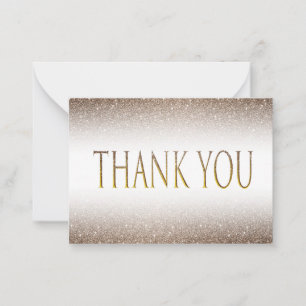 Golden Glitzer Glam mit fett Mitte Vielen Dank Mitteilungskarte