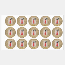 Golden Glitzer glücklich 15. Geburtstag Foto Jahr Etiketten