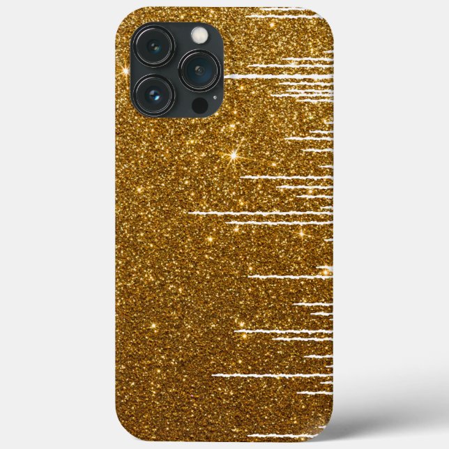 Golden Glitzer Individuelle Name Case-Mate iPhone  Hülle (Rückseite)