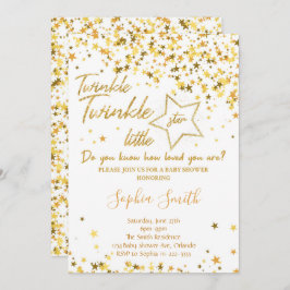 Golden Glitzer Kleine Star Babydusche laden ein Einladung