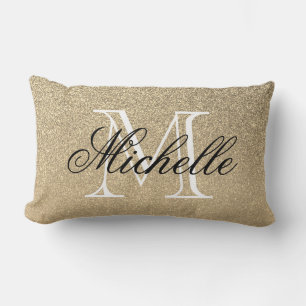 Golden Glitzer Monogram Lendenkissen