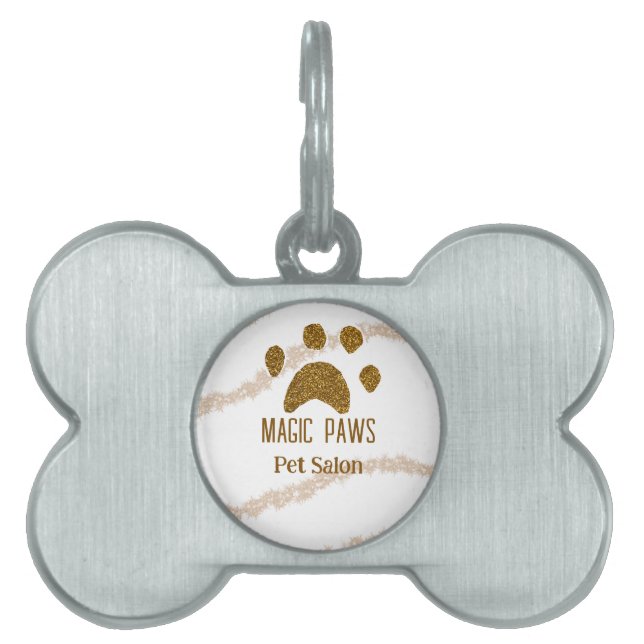 Golden Glitzer Pfoten Haustiersalon hinzufügen Nam Tiermarke (Vorderseite)