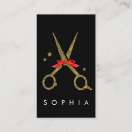 Golden Glitzer Scherbe - Haarstylistin Begleitkarte