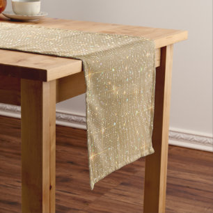 Golden Glitzer Shiny Multicolor Glitzern Diamond Großer Tischläufer
