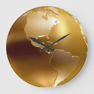 Golden Globe Wall Clock Große Wanduhr