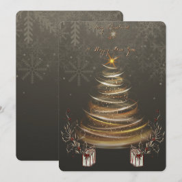 Golden Glow Christmas Holiday Christmas Card Feiertagskarte