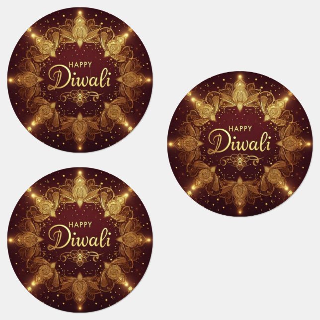 Golden Glow Diwali Etiketten (Gruppe)