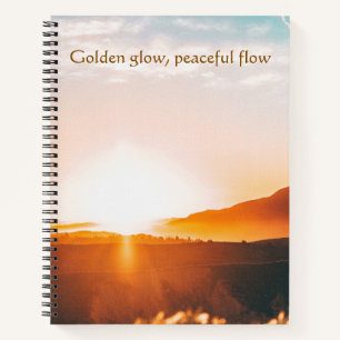 Golden Glow Friedlicher Fluss Serene Landschaft Notizbuch
