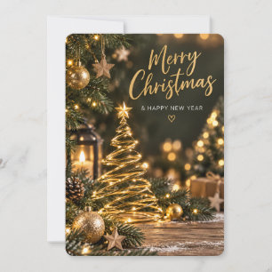 ✨🎄 Golden Glow Frohe Weihnachtskarte 🌟💌 Einladung