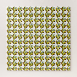 Golden Glow - Gelbes Gemstone Blume Design Puzzle