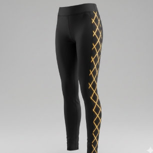 Golden Glow Gittermuster-Leggings Leggings