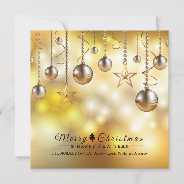 Golden Glow Holiday Cards Feiertagskarte (Vorderseite)