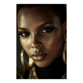 Golden Glow Melanin Fierce Portrait Poster