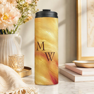 Golden Glow Monogramm Thermosbecher