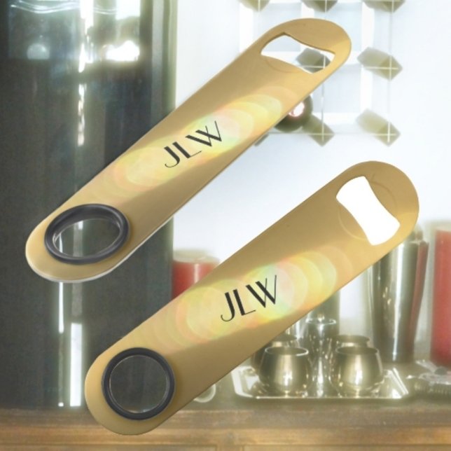 Golden Glow Stylish Glam Customizable Intials Speed Flaschenöffner (Von Creator hochgeladen)
