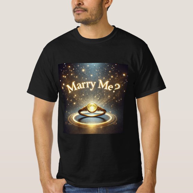 Golden Glow Vorschlag Marry Me Mens Tshirt (Vorderseite)