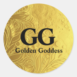 Golden Goddess feiert Happy 50. Geburtstagsparty Runder Aufkleber