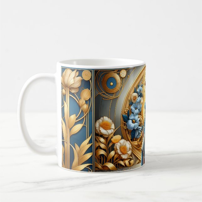 Golden Goddess in Art Nouveau Bloom Kaffeetasse (Links)