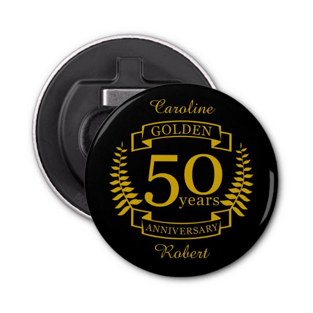 GOLDEN Golden 50 Years Wedding Anniversary 50 Flaschenöffner (Vorderseite)