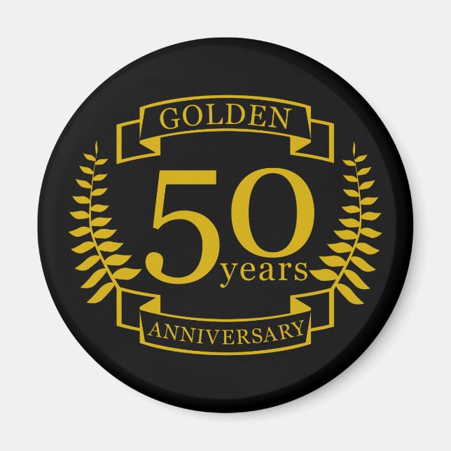 GOLDEN Golden 50 Years Wedding Anniversary 50 Magnet (Vorne)