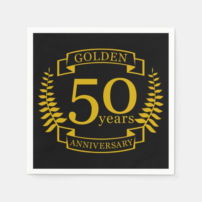 GOLDEN Golden 50 Years Wedding Anniversary 50 Serviette (Vorderseite)