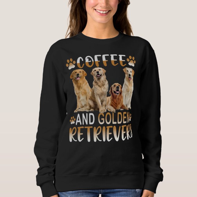 Golden Golden Retriever Hundekaffee Sweatshirt (Vorderseite)