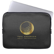 Golden Golf Ball Logo Elegante Golfer Monogram