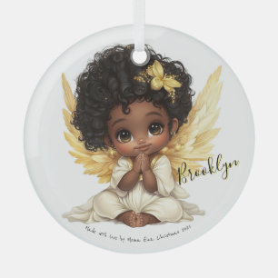 Golden Grace: Ein betendes Engelskind Ornament Aus Glas