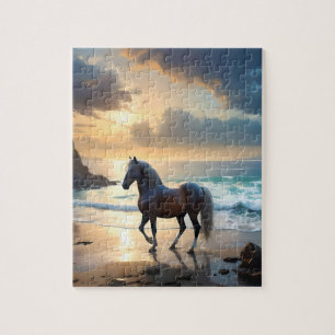 Golden Grace: Ein Palomino Pferd am Sonnenuntergan Puzzle