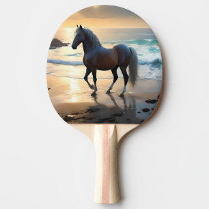 Golden Grace: Ein Palomino Pferd am Sonnenuntergan Tischtennis Schläger
