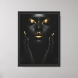 Golden Grace on Dark Skin - African Beauty Leinwanddruck