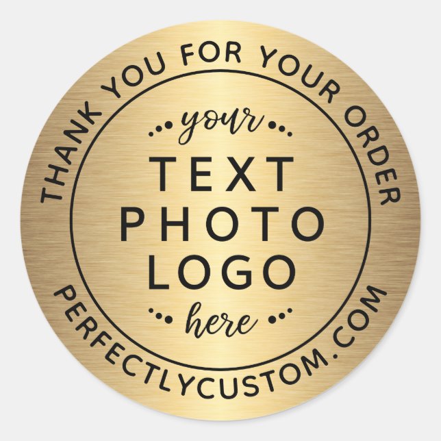 Golden Gradient Geschäft danke Ihnen für Ihre Best Runder Aufkleber (Vorderseite)