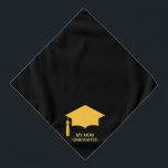 Golden Graduation Cap on Black Halstuch<br><div class="desc">Goldene Graduationskappe auf schwarz. Ideal für Haustiere!</div>
