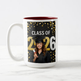 Golden Graduation Celebration Card mug Zweifarbige Tasse