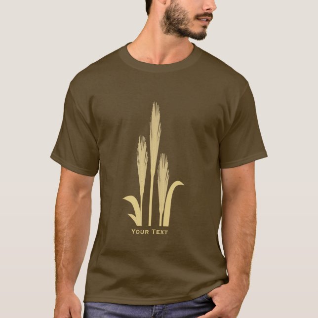 Golden Grains of Weizen Long Sleeve Brown T T-Shirt (Vorderseite)