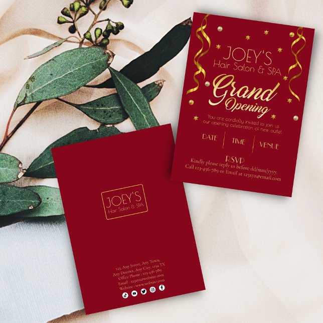 Golden Grand Opening Business UAWG Einladungskarte (Von Creator hochgeladen)