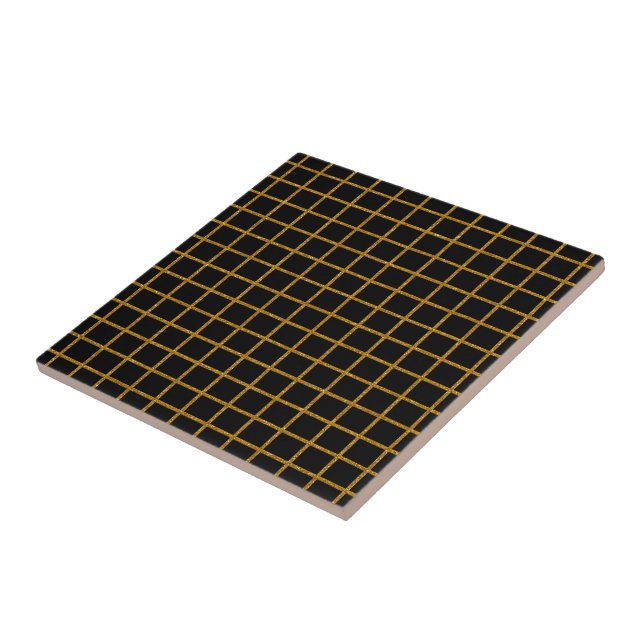 Golden Grate Black Gold Keramik Tile Fliese (Seite)