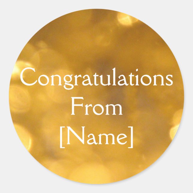 Golden Gratulationen Sticker (Vorderseite)