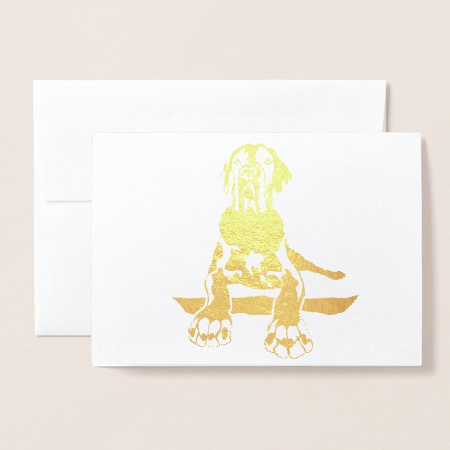 Golden Great Dane Folienkarte (Vorderseite mit Umschlag)