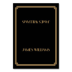 Golden Great Gatsby Art Deco Schwarze Platzkarten Tischnummer