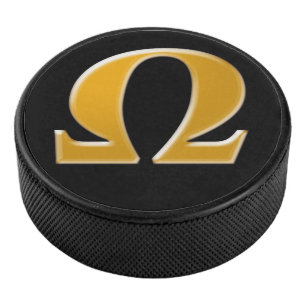 Golden Greece Omega - Symbol des Widerstands Eishockey Puck