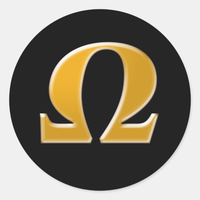 Golden Greece Omega - Symbol des Widerstands Runder Aufkleber (Vorderseite)
