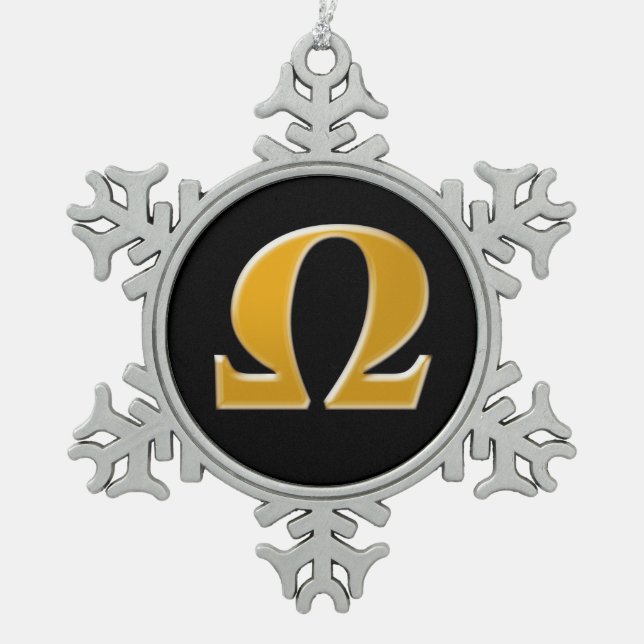Golden Greece Omega - Symbol des Widerstands Schneeflocken Zinn-Ornament (Vorderseite)