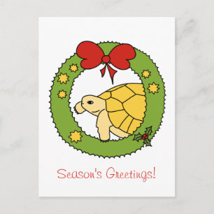 Golden Greece Tortoise Christmas Card (Kranz) Feiertagspostkarte