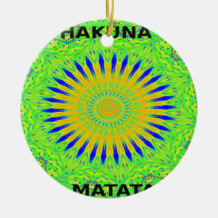 Golden Green African Traditional Fabric Colors Keramik Ornament