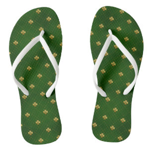 Golden Green Cloud Flip Flops
