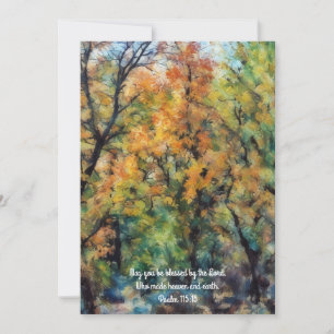Golden Green Trees Faith Bible Verse Flat Card Dankeskarte