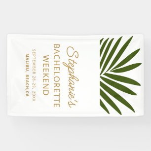 Golden, Green, White Palm Leaf Bachelorette Wochen Banner