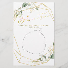 Golden Greenery Geometric Baby in Bloom Baby Face